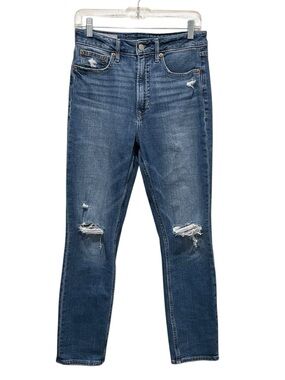 Gap Vintage Slim Sky High Blue Distressed Jeans Women Size 28 6 Regular